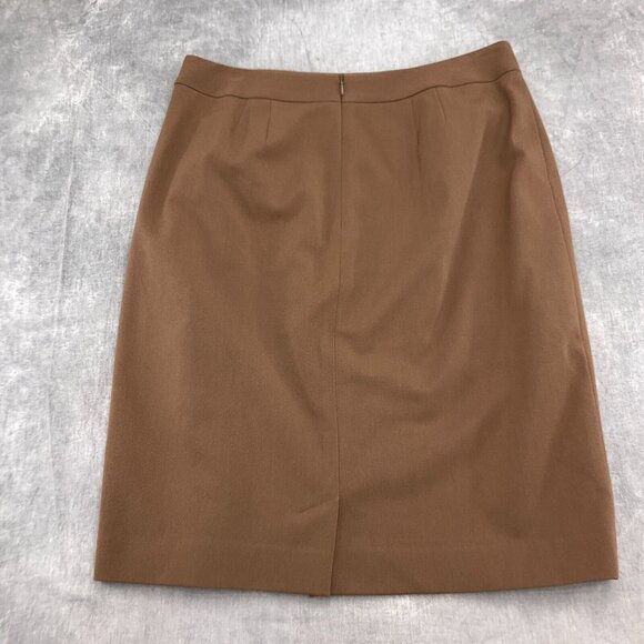 Caslon Skirt Suit Women 6/36 29W x 21L Brown‎ Button Peplum Stretch Classic 2pc - Picture 16 of 16